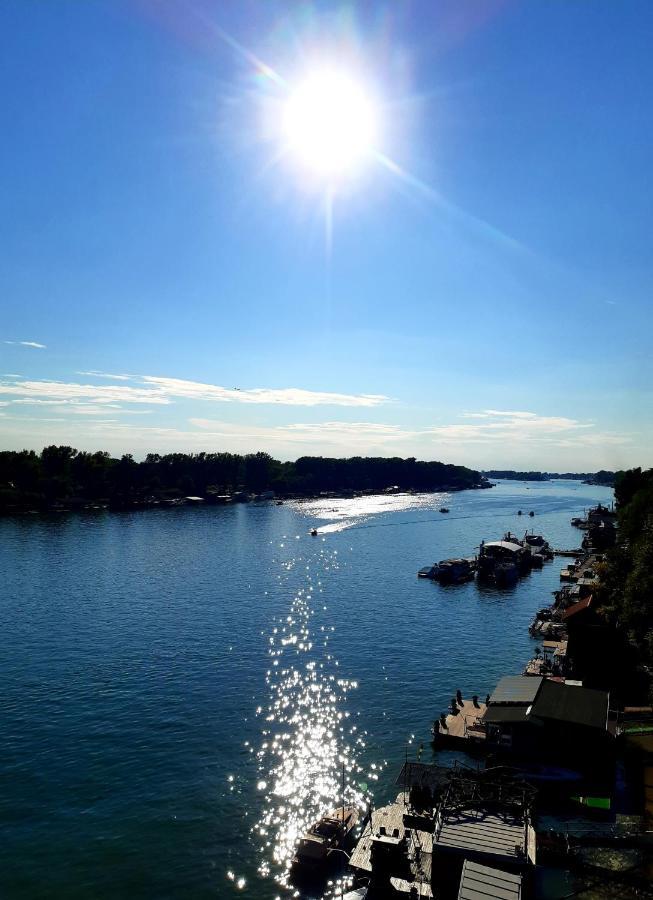 Houseboat Ada Bridge / Splav Most Na Adi Belgrado Buitenkant foto